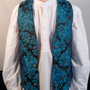 Chaleco Floral XX Azul Pavo.